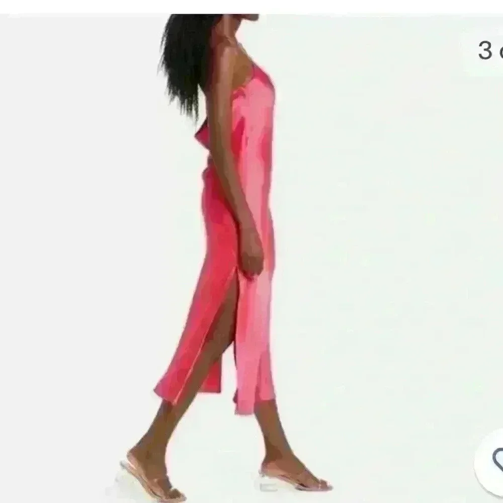 Topshop satin cowl back dress with slit - Picture 7 of 7